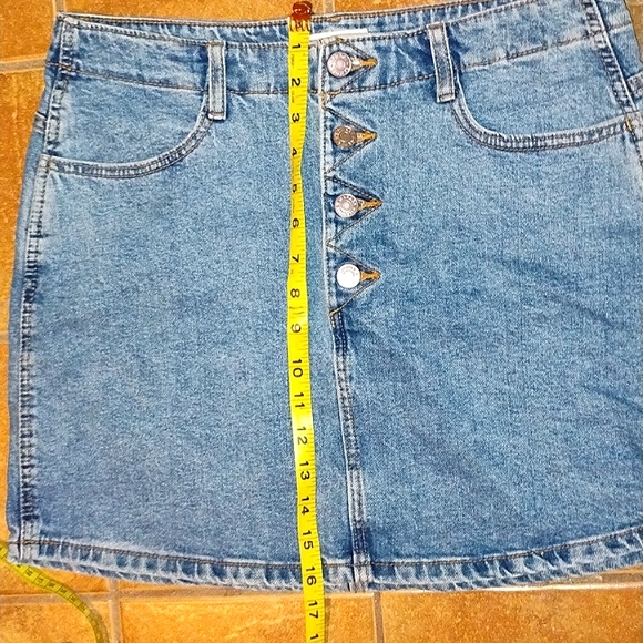 GARAGE Button fly Denim mini skirt size L - Picture 2 of 4